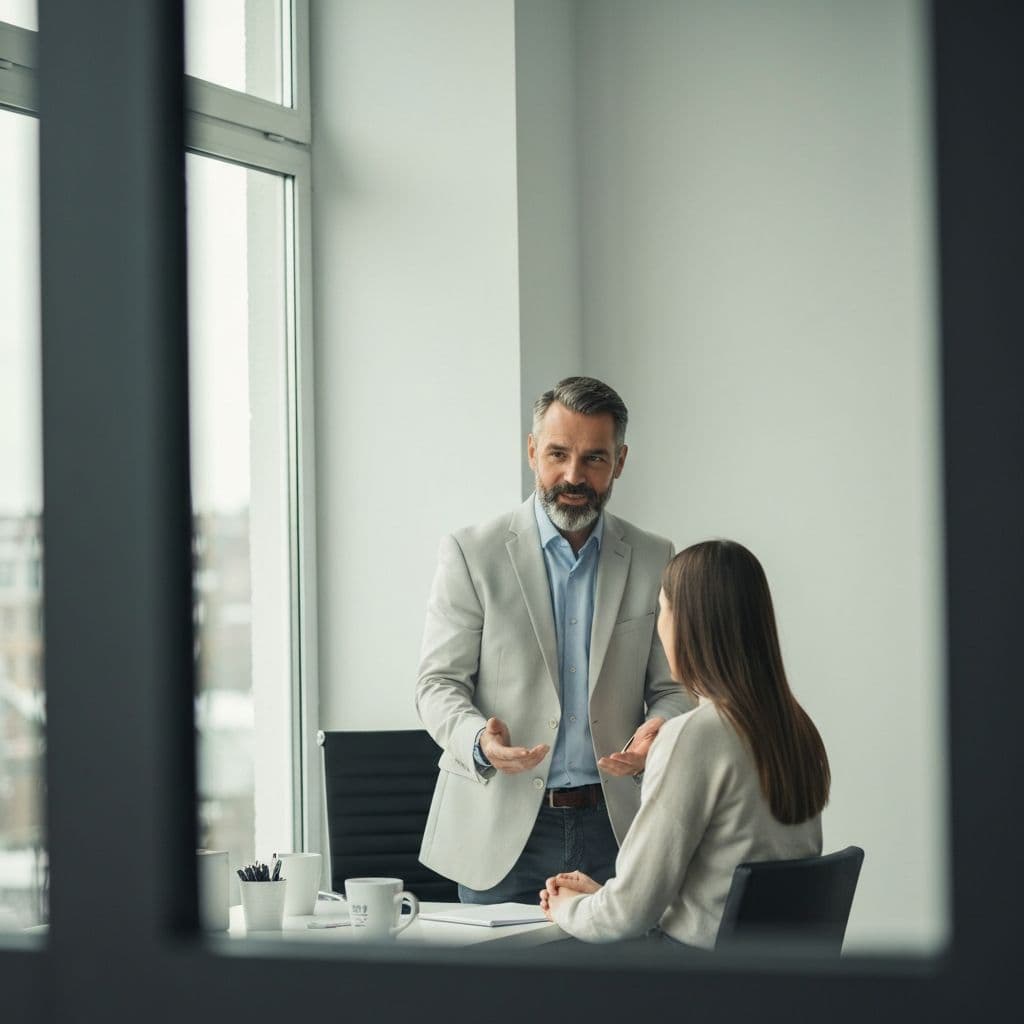 Professional coach meeting with client about personal development